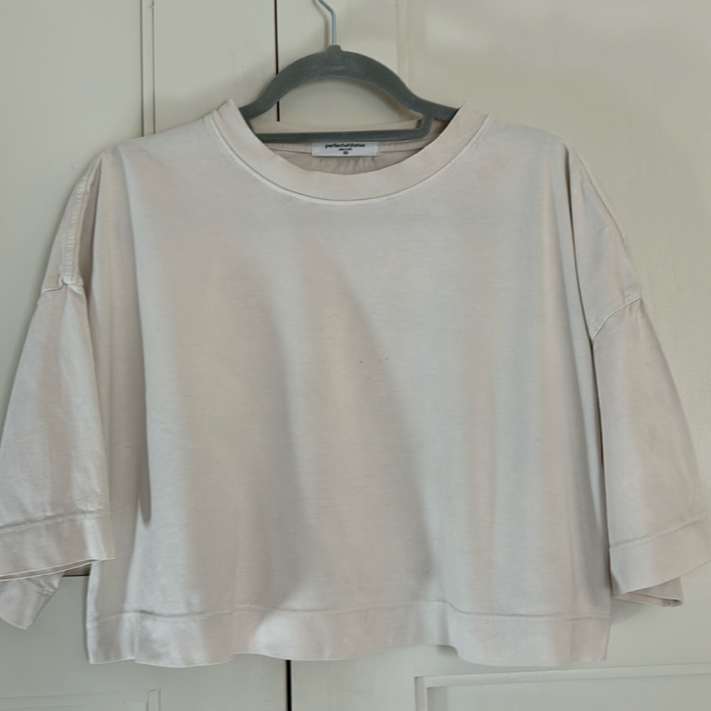 perfectwhitetee Cream Crop Top